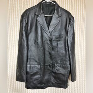 Stafford Black Leather blazer Jacket